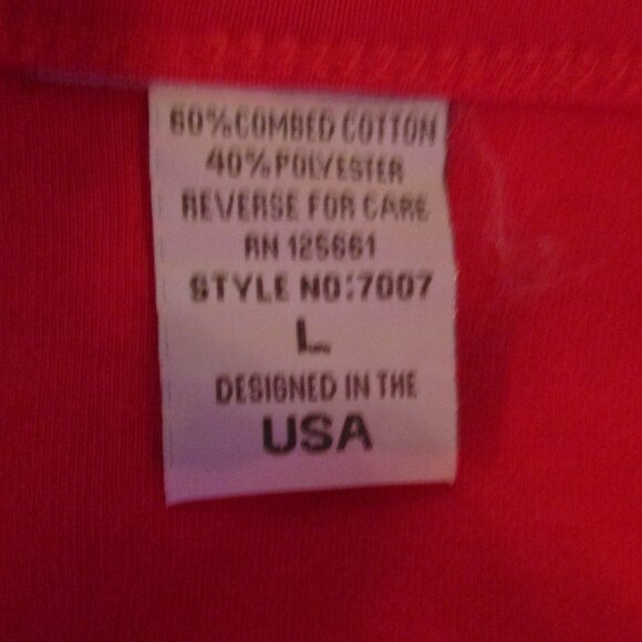 Unbranded Solid Red Sweater w/Rhinestone Embellishments Made in USA Sz. L - Picture 4 of 4